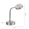 LED Tischlampe silberfarbig drehbar Schalter warmweiß Schreibtischlampe