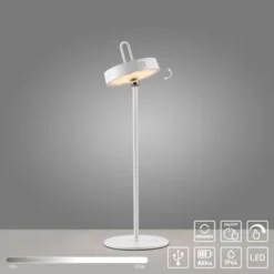 LED Tischlampe weiß Akku Touchdimmer spritzwassergeschützt USB