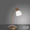 LED-Tischleuchte, altmessing, Flexarm, Touchdimmer, blendfrei, warmweiß
