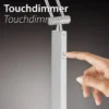 LED Tischleuchte anthrazit farbig rund Touchdimmer zeitloses Design
