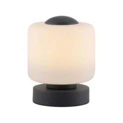 LED Tischleuchte anthrazit farbig rund Touchdimmer zeitloses Design