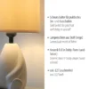 LED Tischleuchte beige Männchen sitzend Stoffschirm mit Schnurschalter