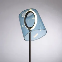LED Tischleuchte blau dimmbar per Schnurdimmer Beistelllampe