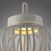 LED Tischleuchte D=25cm greige Akkulampe USB IP44 dimmbar per Touch