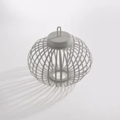 LED Tischleuchte D=36cm greige Akkulampe USB IP44 dimmbar per Touch