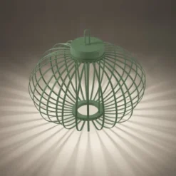 LED Tischleuchte D=46cm grün Akkulampe USB IP44 dimmbar per Touch