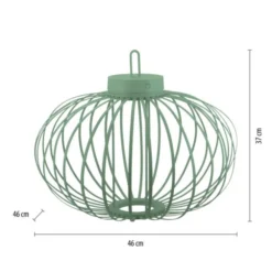 LED Tischleuchte D=46cm grün Akkulampe USB IP44 dimmbar per Touch