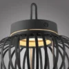 LED Tischleuchte D=25cm schwarz Akkulampe USB IP44 dimmbar per Touch