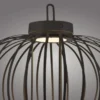 LED Tischleuchte D=46cm schwarz Akkulampe USB IP44 dimmbar per Touch