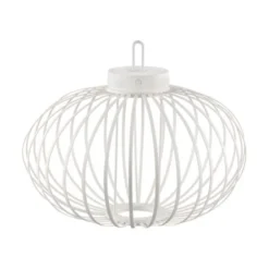 LED Tischleuchte D=46cm weiß Akkulampe USB IP44 dimmbar per Touch