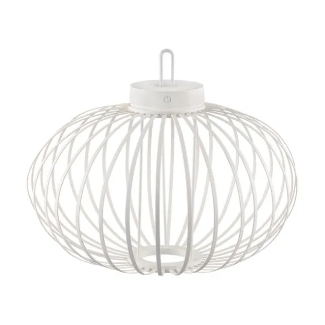 LED Tischleuchte D=46cm weiß Akkulampe USB IP44 dimmbar per Touch