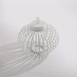 LED Tischleuchte D=36cm weiß Akkulampe USB IP44 dimmbar per Touch