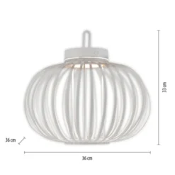 LED Tischleuchte D=36cm weiß Akkulampe USB IP44 dimmbar per Touch