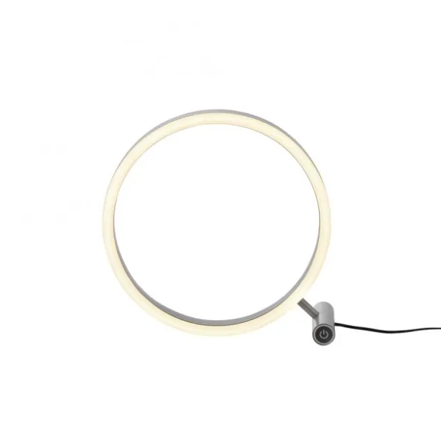 LED Tischleuchte, dimmbar, Touchdimmer, aluminium, warmweiß, rund