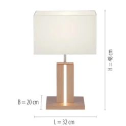 LED-Tischleuchte, Holzdekor, CCT Farbmanagement, dimmbar, Wippschalter