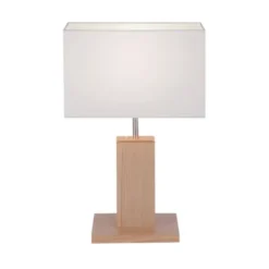 LED-Tischleuchte, Holzdekor, CCT Farbmanagement, dimmbar, Wippschalter