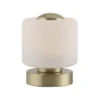 LED Tischleuchte messing farbig rund Touchdimmer zeitloses Design