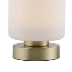 LED Tischleuchte messing farbig rund Touchdimmer zeitloses Design