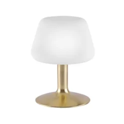 LED-Tischleuchte, messing-matt, Opalglas, Touchdimmer, dimmbar