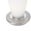 LED Tischleuchte, Opalglas, schlichtes Design, silberfarbener Fuß, dimmbar