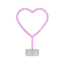 LED Tischleuchte pink Herz Batterie mit Schalter Dekorationsleuchte
