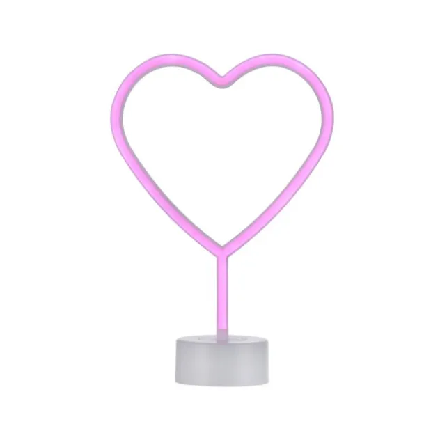 LED Tischleuchte pink Herz Batterie mit Schalter Dekorationsleuchte