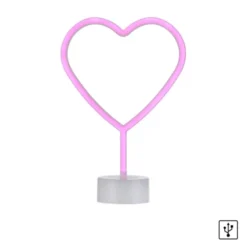 LED Tischleuchte pink Herz Batterie mit Schalter Dekorationsleuchte