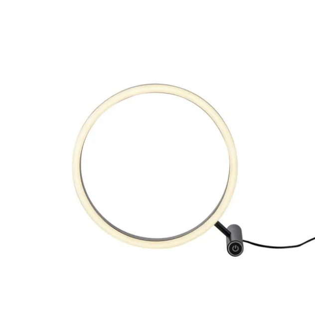 LED Tischleuchte, rund, anthrazit, dimmbar, modern, Design