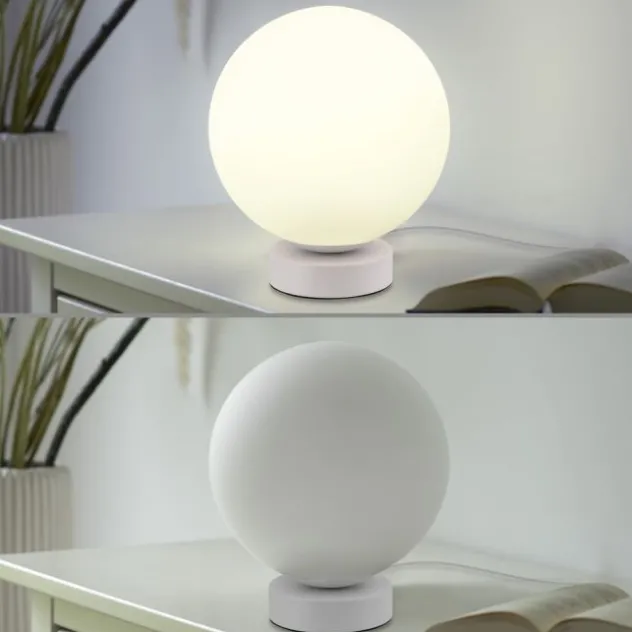 LED Tischleuchte rund weiß Smarthome dimmbar Fernbedienung App