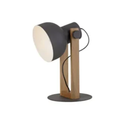 LED Tischleuchte schwarz Akazienholz höhenverstellbar Industrial