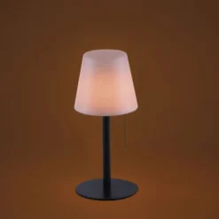 LED Tischleuchte, schwarz, dimmbar, modern, inkl. Zugschalter, kabellos