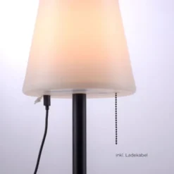 LED Tischleuchte, schwarz, dimmbar, modern, inkl. Zugschalter, kabellos