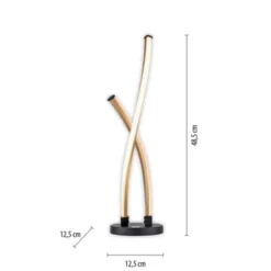 LED Tischleuchte schwarz gold Touchdimmer gebogen Innenleuchte