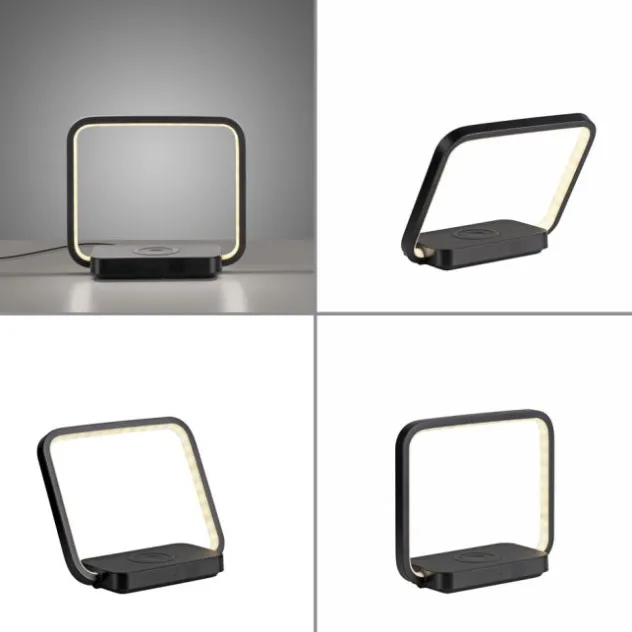 LED Tischleuchte schwarz Handy Ladefunktion Touchschalter dimmbar