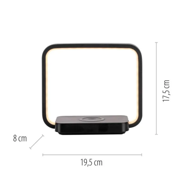 LED Tischleuchte schwarz Handy Ladefunktion Touchschalter dimmbar