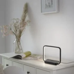 LED Tischleuchte schwarz Handy Ladefunktion Touchschalter dimmbar