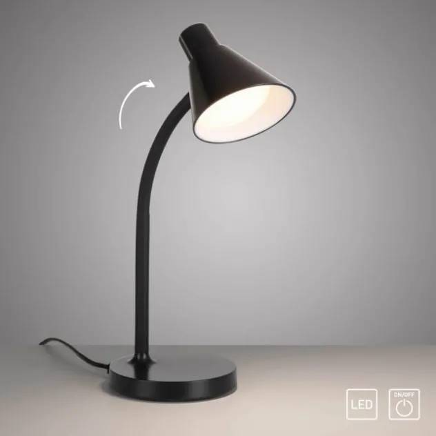 LED Tischleuchte schwarz mit Schalter flexible Schreibtischleuchte