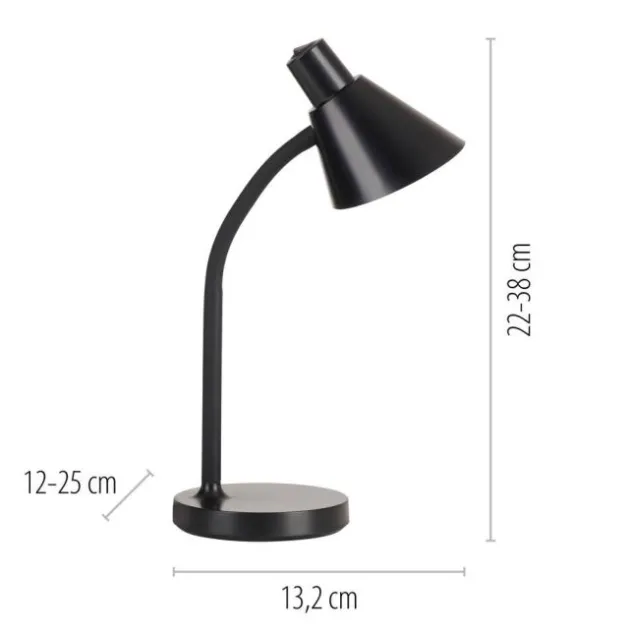 LED Tischleuchte schwarz mit Schalter flexible Schreibtischleuchte