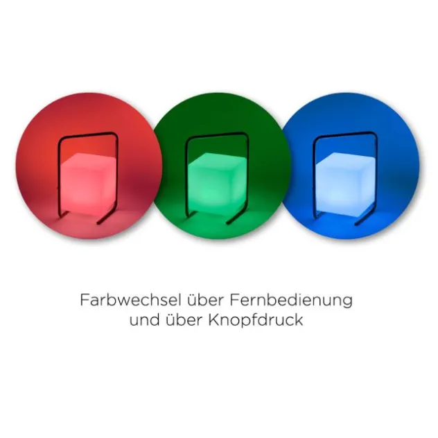 LED-Tischleuchte, schwarz, RGB, Akkuleuchte, IP44, inkl. USB-Kabel, Fernbedienung
