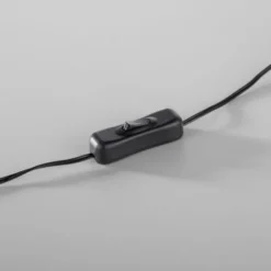 LED Tischleuchte schwarz ring minimalistisch Schnurschalter Beistellampe