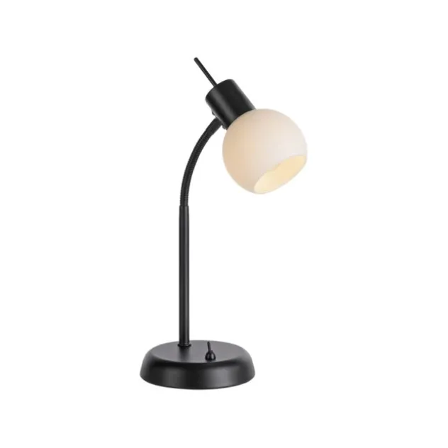 LED Tischleuchte schwarz Schalter flexibel verstellbar Beistelllampe