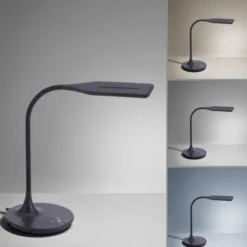 LED-Tischleuchte, schwarz, Touch-Dimmer, Lichtfarbsteuerung, modern
