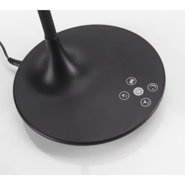 LED-Tischleuchte, schwarz, Touch-Dimmer, Lichtfarbsteuerung, modern