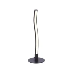 LED-Tischleuchte, schwarz, Wellenform, warmweiße Lichtfarbe, modern