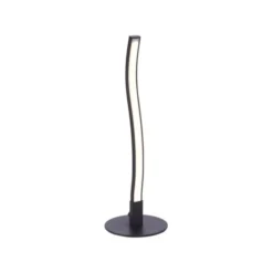 LED-Tischleuchte, schwarz, Wellenform, warmweiße Lichtfarbe, modern