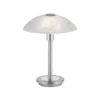 LED Tischleuchte silber Alabaster Dekor Glas 3 Stufen Touchdimmer