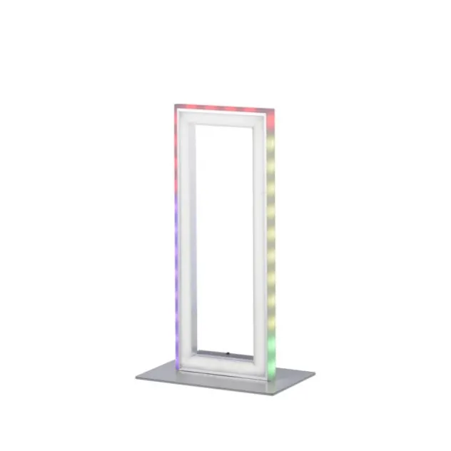 LED Tischleuchte silberfarbig Schnurschalter Rainbow RGB Fernbedienung