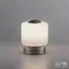 LED Tischleuchte silber farbig rund Touchdimmer zeitloses Design