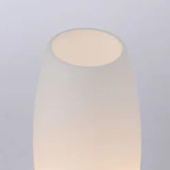 LED Tischleuchte silber Opalglas 3 Stufen Touchdimmer