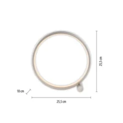 LED Tischleuchte silber ring minimalistisch Schnurschalter Beistellampe